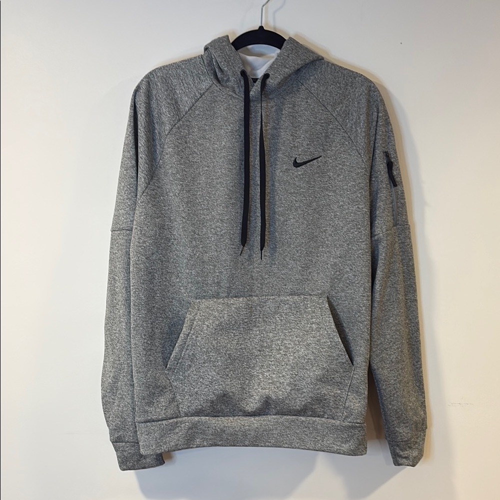 Nike Heather Gray Hoodie with Black Swoosh